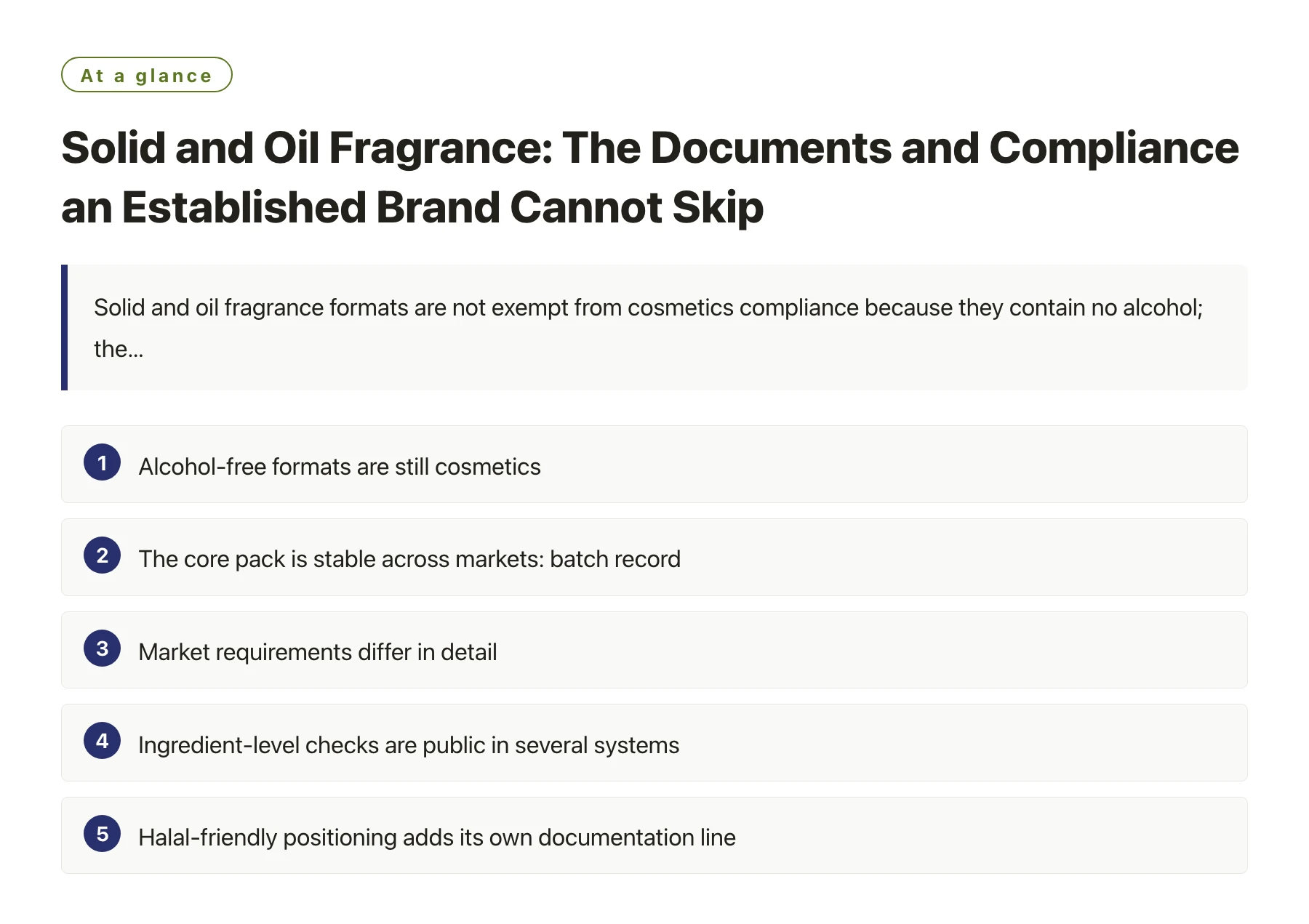Solid and Oil Fragrance: The Documents and Compliance an Established Brand Cannot Skip——全文要点速览